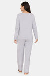Rosaline Just Treats Knit Cotton Pyjama Set -Grey Melange — thumbnail 4